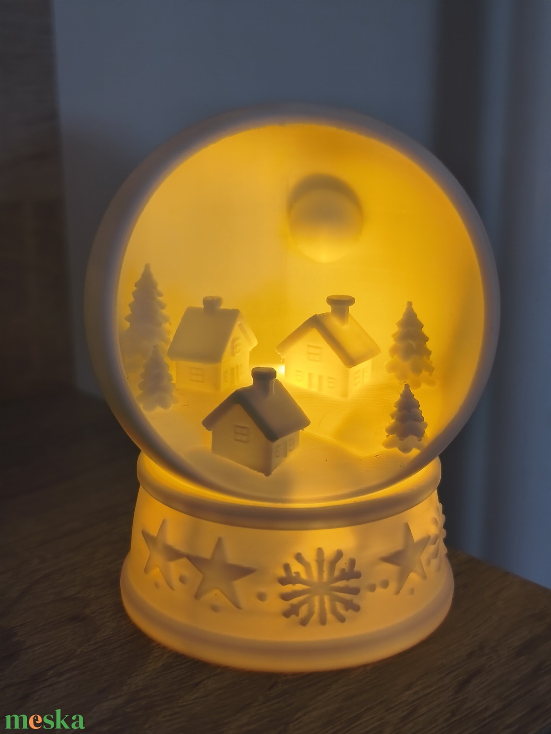 Karácsonyi falus mécsestartó  - karácsony - karácsonyi lakásdekoráció - karácsonyi lakásdíszek - Meska.hu