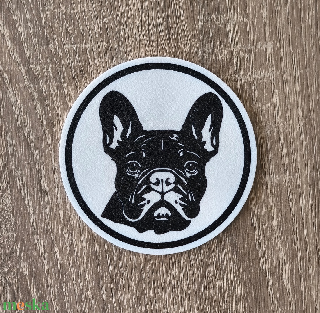 Francia bulldog poháralátét - otthon & életmód - konyhafelszerelés, tálalás - tálalás - tányér- és poháralátét - Meska.hu