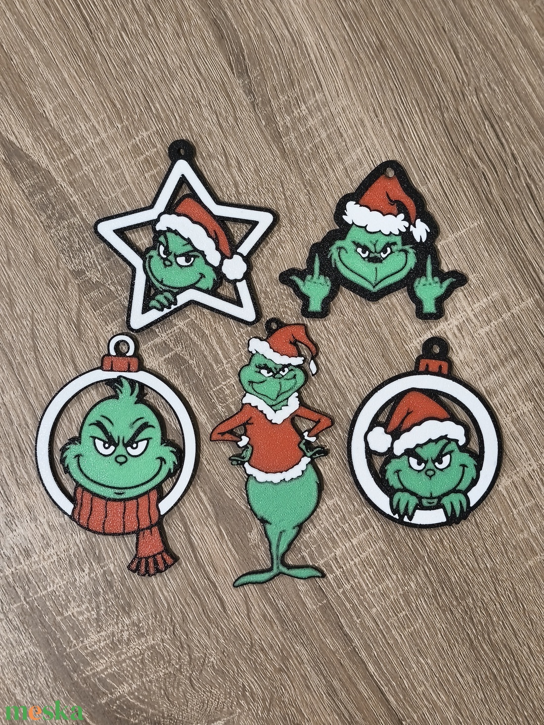 Grincs karácsonyfa díszek  - karácsony - karácsonyi lakásdekoráció - karácsonyfadíszek - Meska.hu