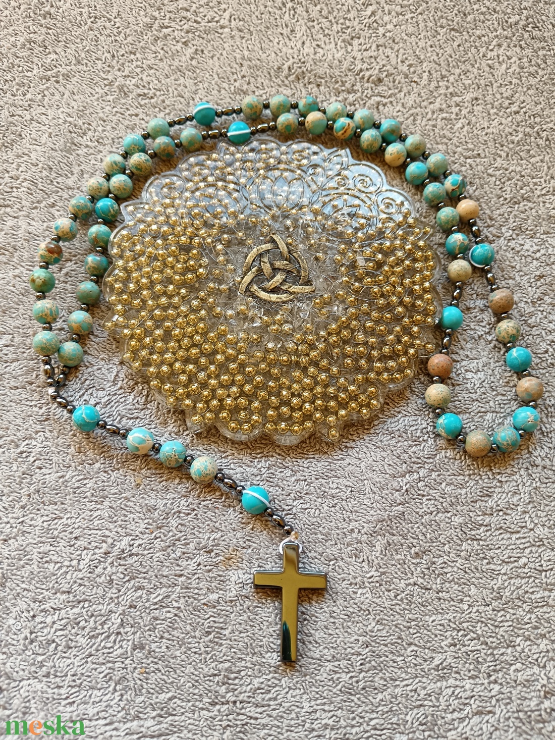 Rózsafüzér fűzött Regalit  - ékszer - nyaklánc - bogyós nyaklánc - Meska.hu