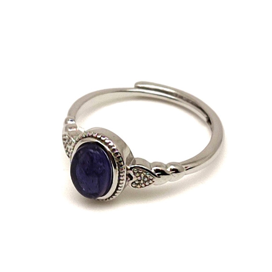 Energetizáló iolit ásvány gyűrű állítható 8x5mm - ékszer - gyűrű - Meska.hu