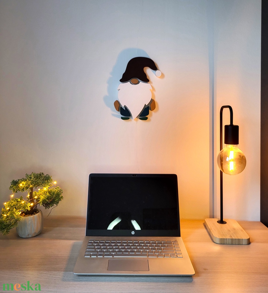 Karácsonyi manó fali dekor - otthon & életmód - dekoráció - kép & falikép - 3d képek - Meska.hu