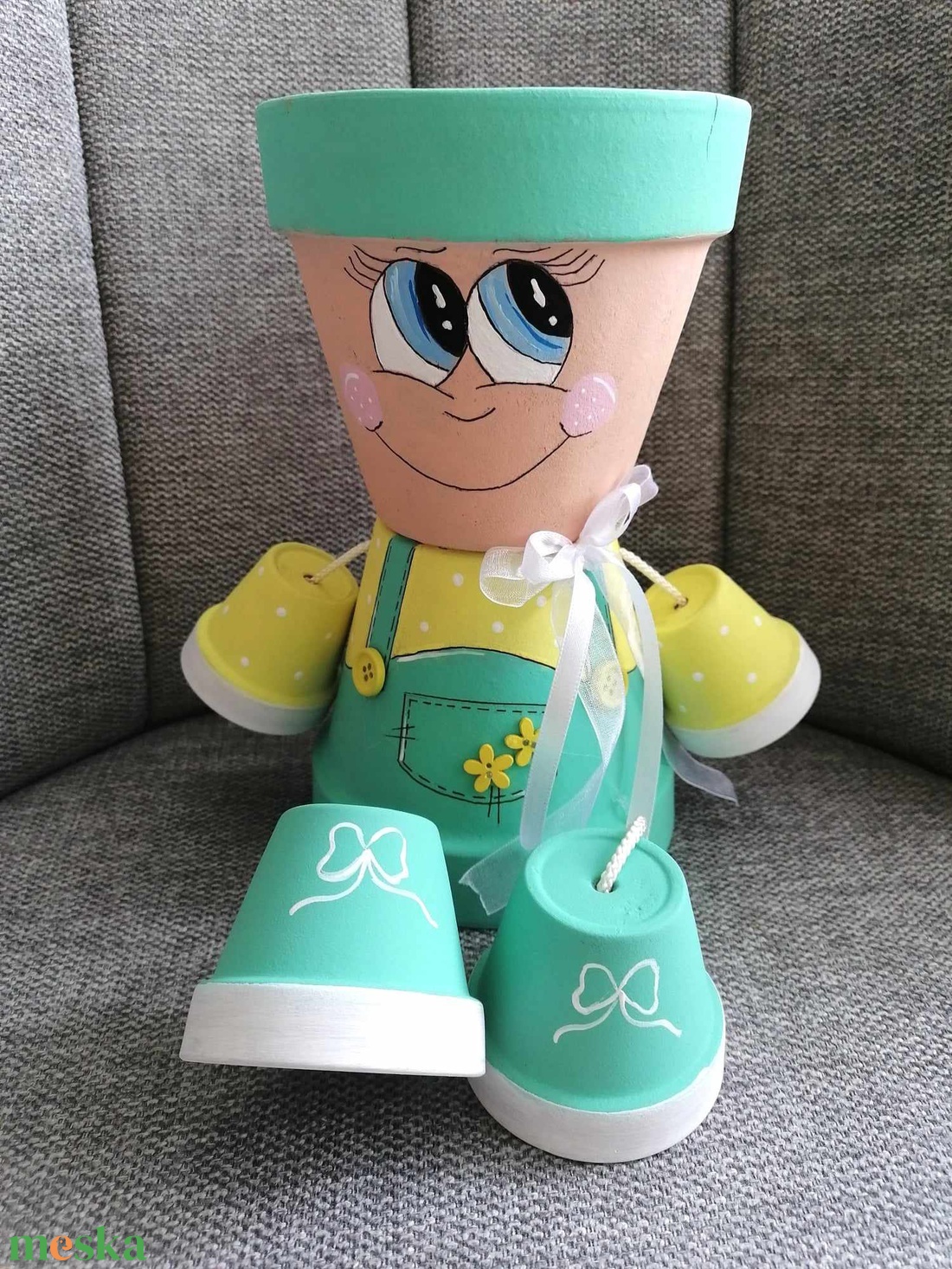 cserépfigura - otthon & életmód - dekoráció - virágdísz és tartó - cserép & kaspó - Meska.hu