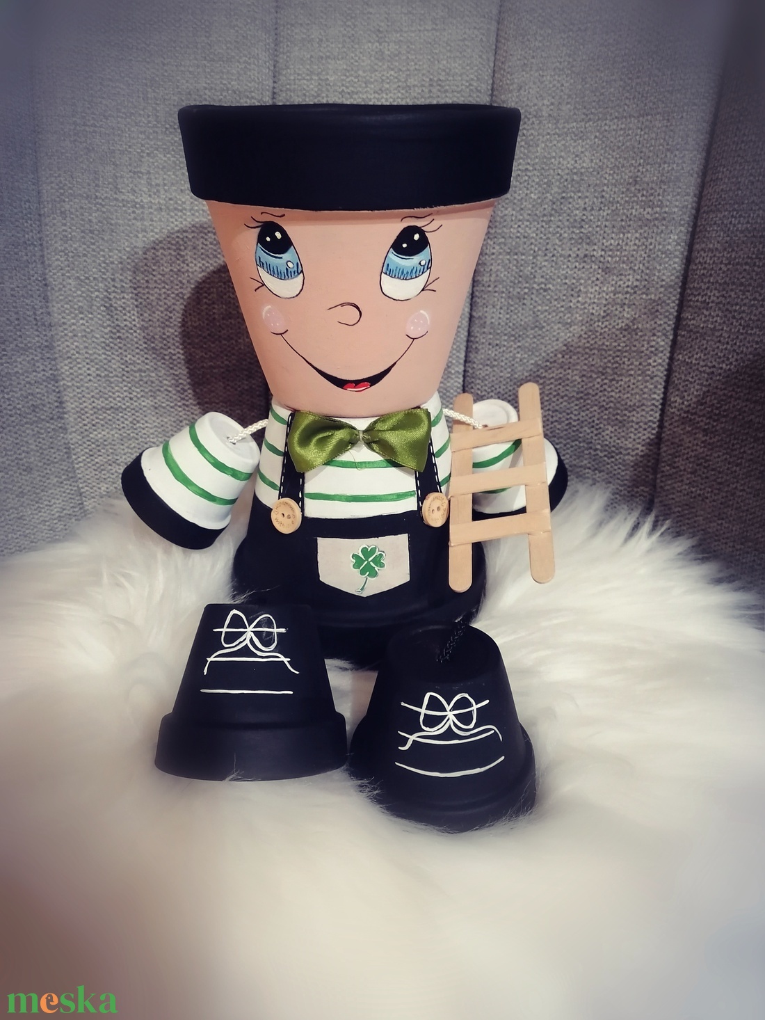 Cserépfigura kéményseprő  - otthon & életmód - dekoráció - dísztárgy - Meska.hu