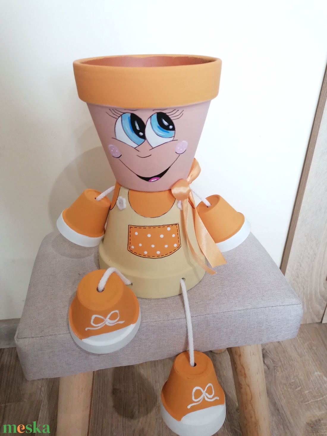 Cserépfigura narancssárga  - otthon & életmód - dekoráció - dísztárgy - Meska.hu