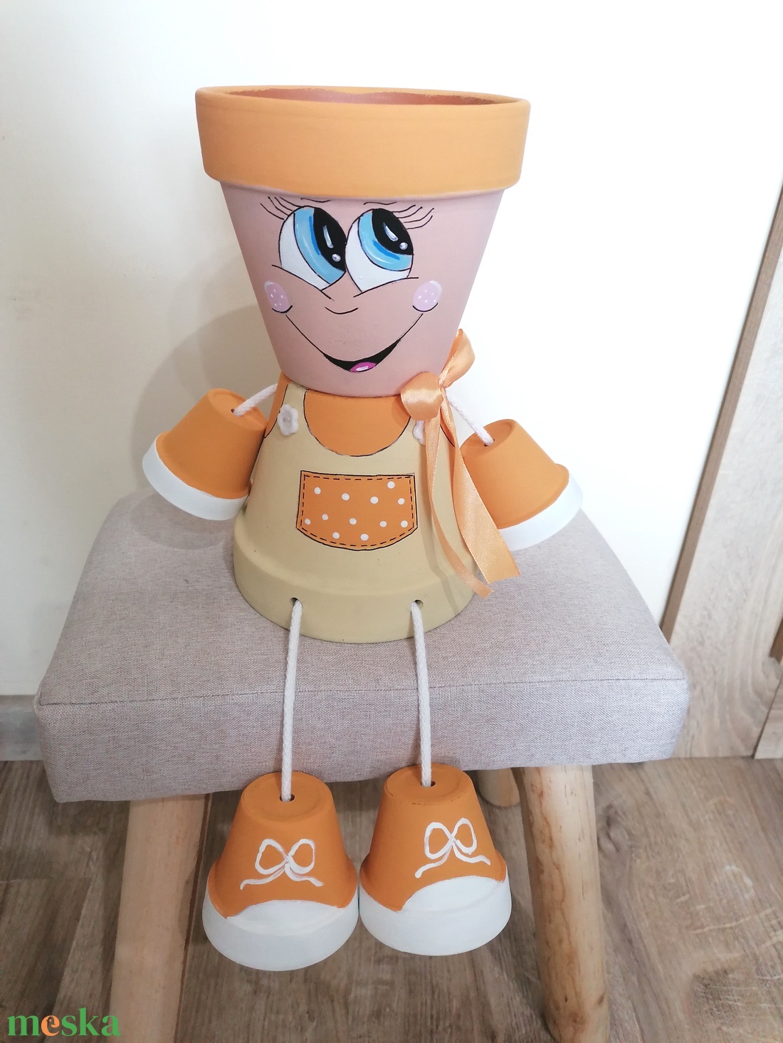 Cserépfigura narancssárga  - otthon & életmód - dekoráció - dísztárgy - Meska.hu