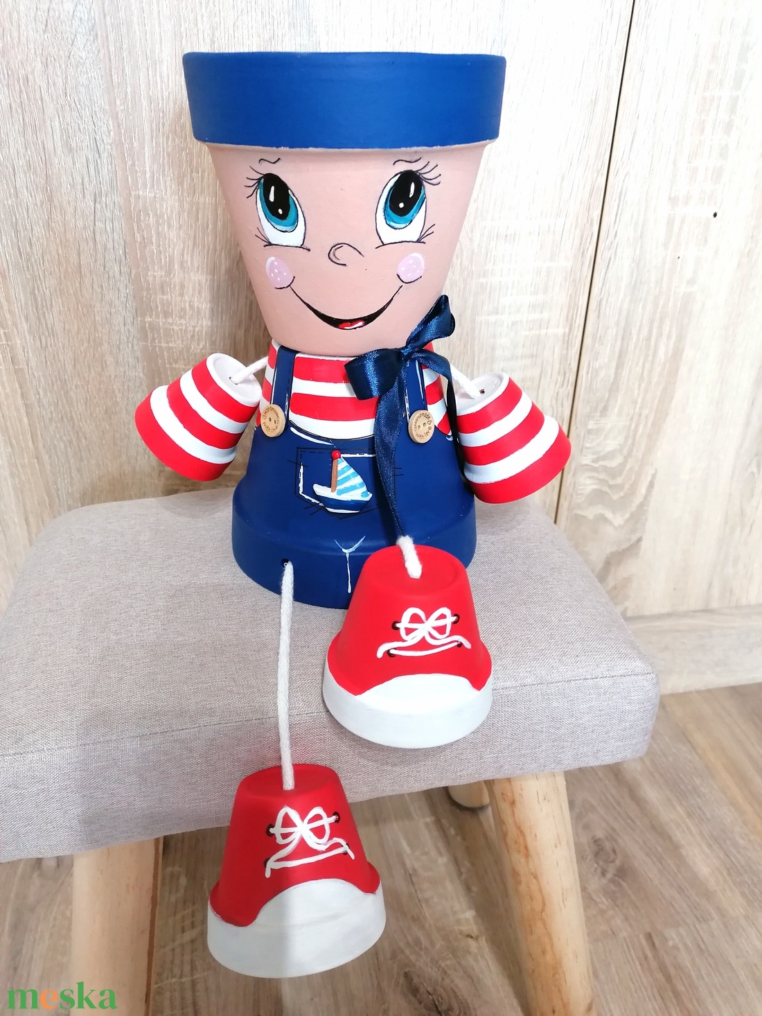 Matrózos cserépfigura  - otthon & életmód - dekoráció - dísztárgy - Meska.hu