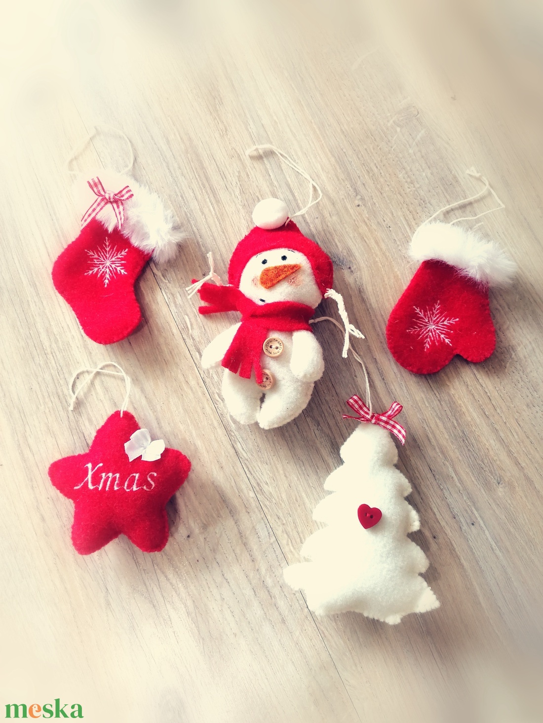 Karácsonyi filc dísz csomag  - karácsony - karácsonyi lakásdekoráció - karácsonyfadíszek - Meska.hu
