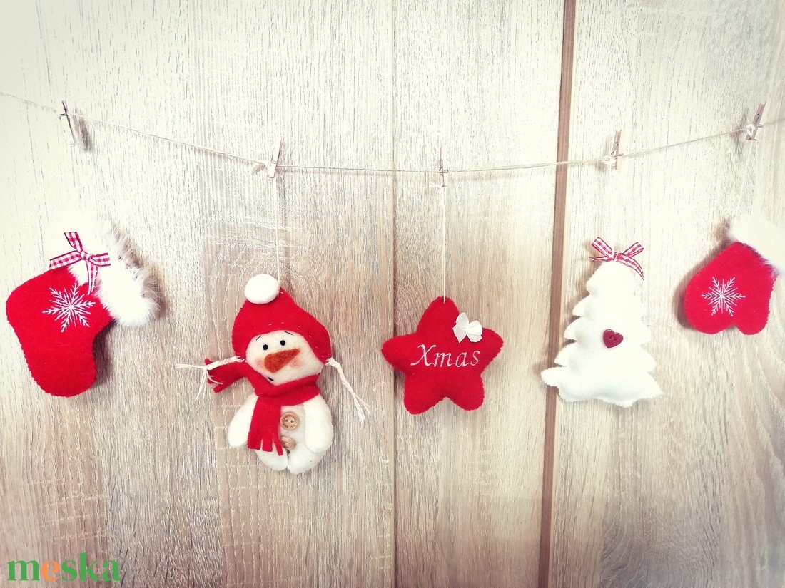 Karácsonyi filc dísz csomag  - karácsony - karácsonyi lakásdekoráció - karácsonyfadíszek - Meska.hu
