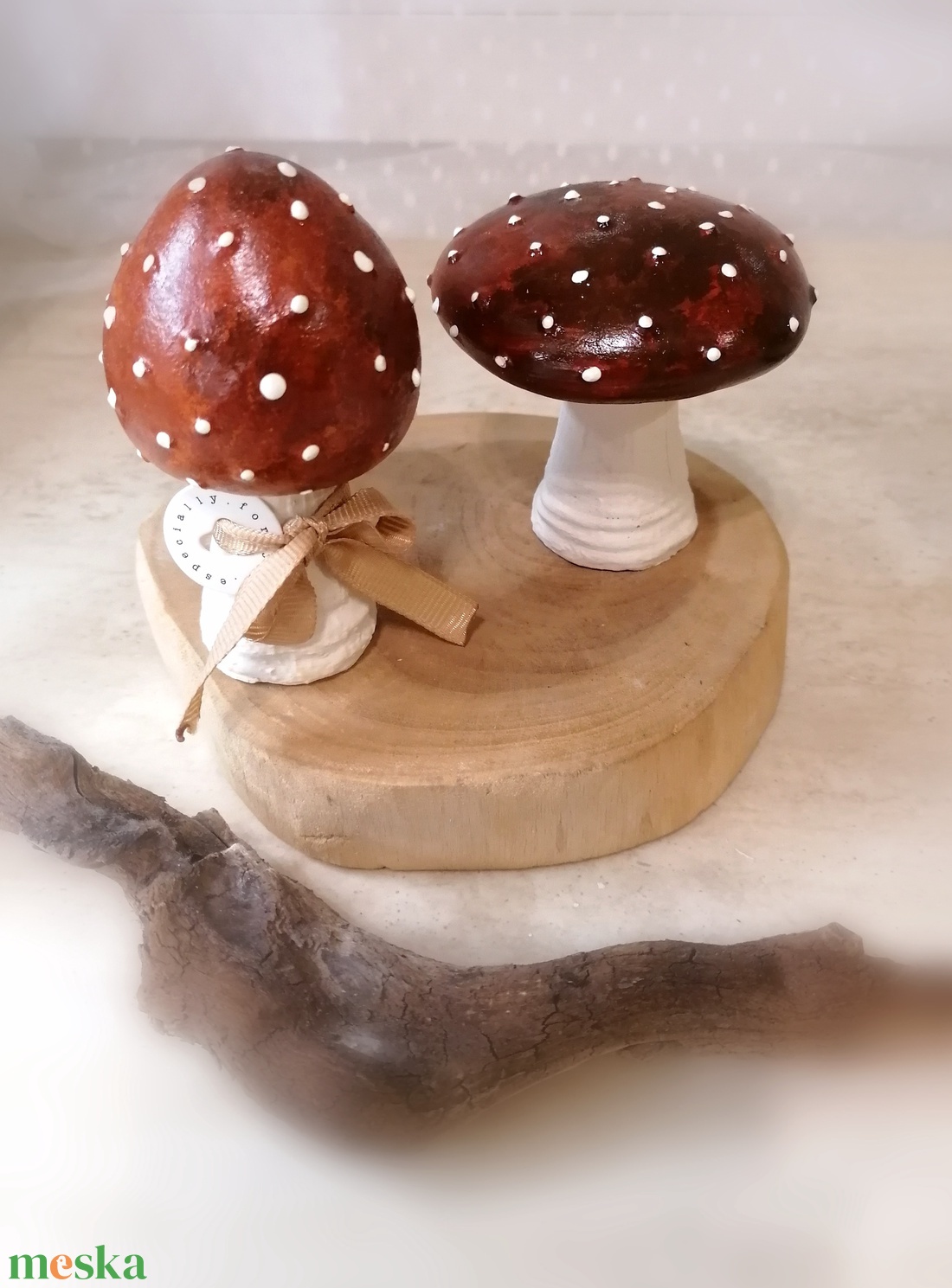 Kerámia gomba 2 db - otthon & életmód - dekoráció - asztal és polc dekoráció - asztaldísz - Meska.hu