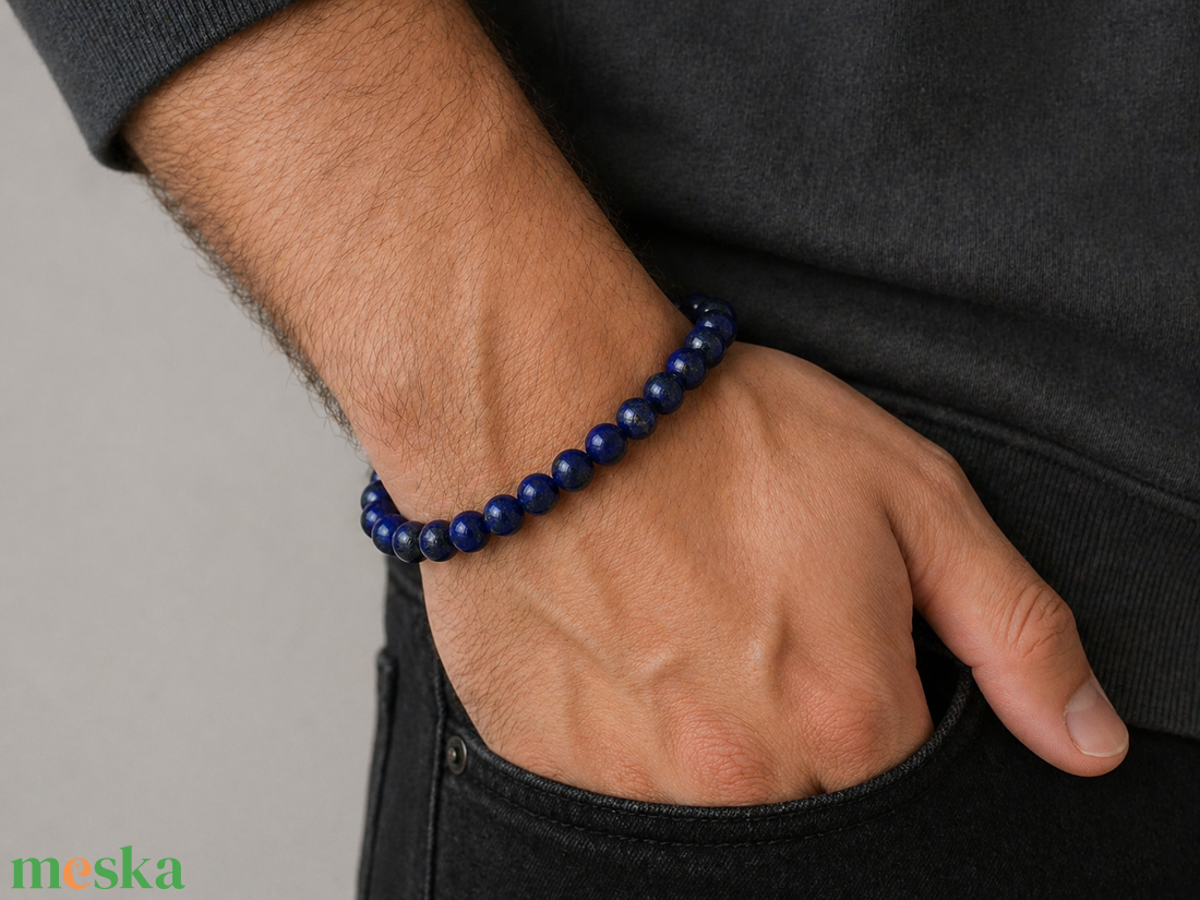 Lapis Lazuli karkötő A minőség 8mm - ékszer - karkötő - ásványkarkötő - Meska.hu