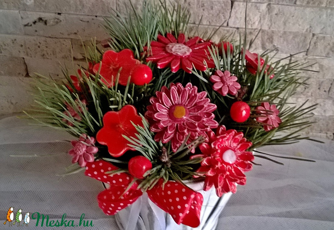 A  Klasszikus,Romantikus!  Kerámia Virágok Kaspóban -  - Meska.hu