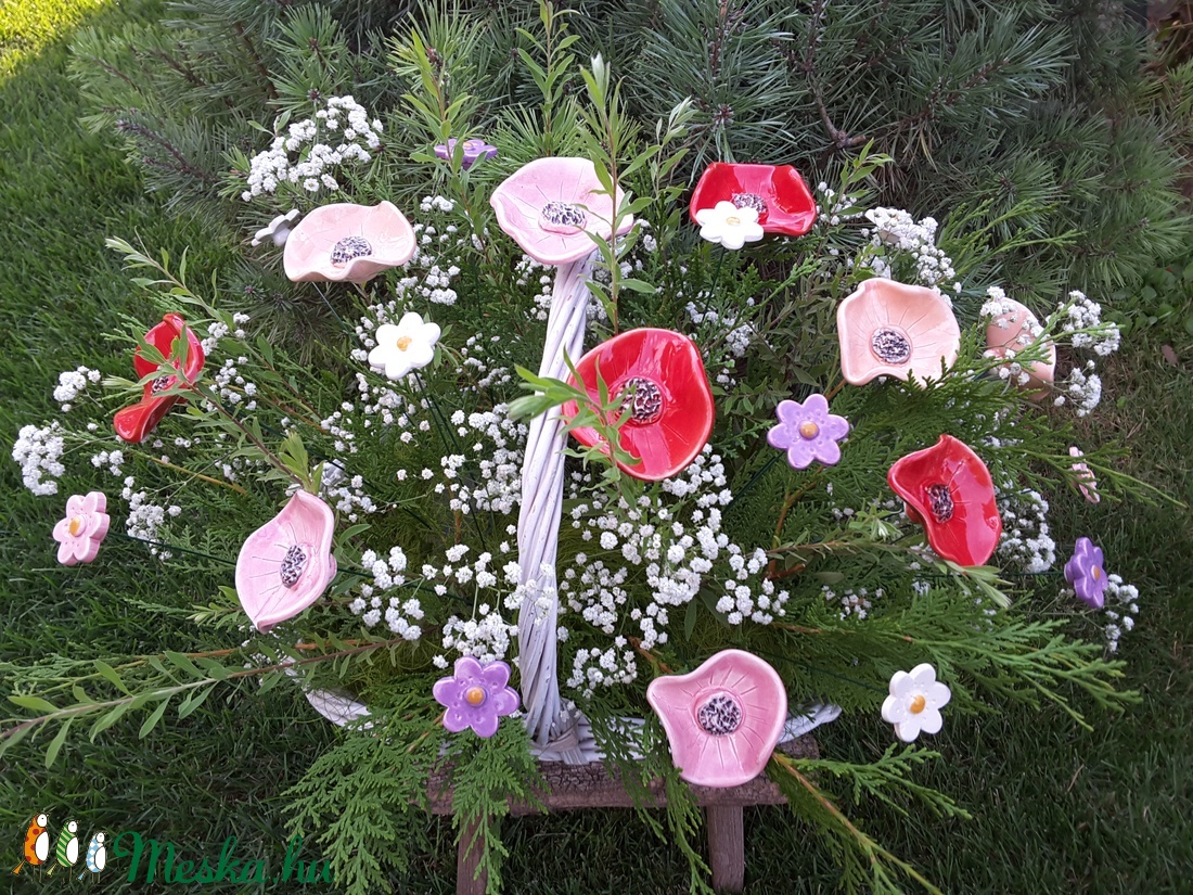 5db, Szél Fújta Kerámia Virág (tp.201) -  - Meska.hu