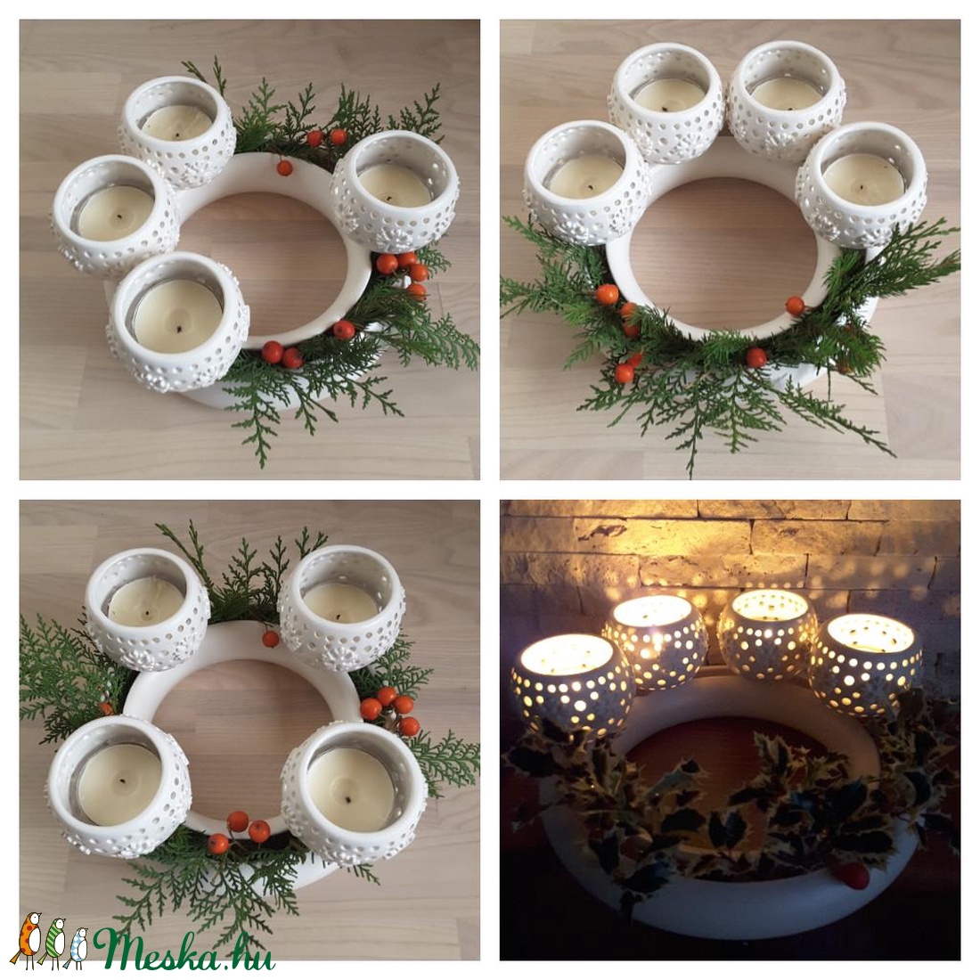 Adrienn Rendelése!,Hópelyhes Variálható Kerámia Adventi Koszorú -  - Meska.hu