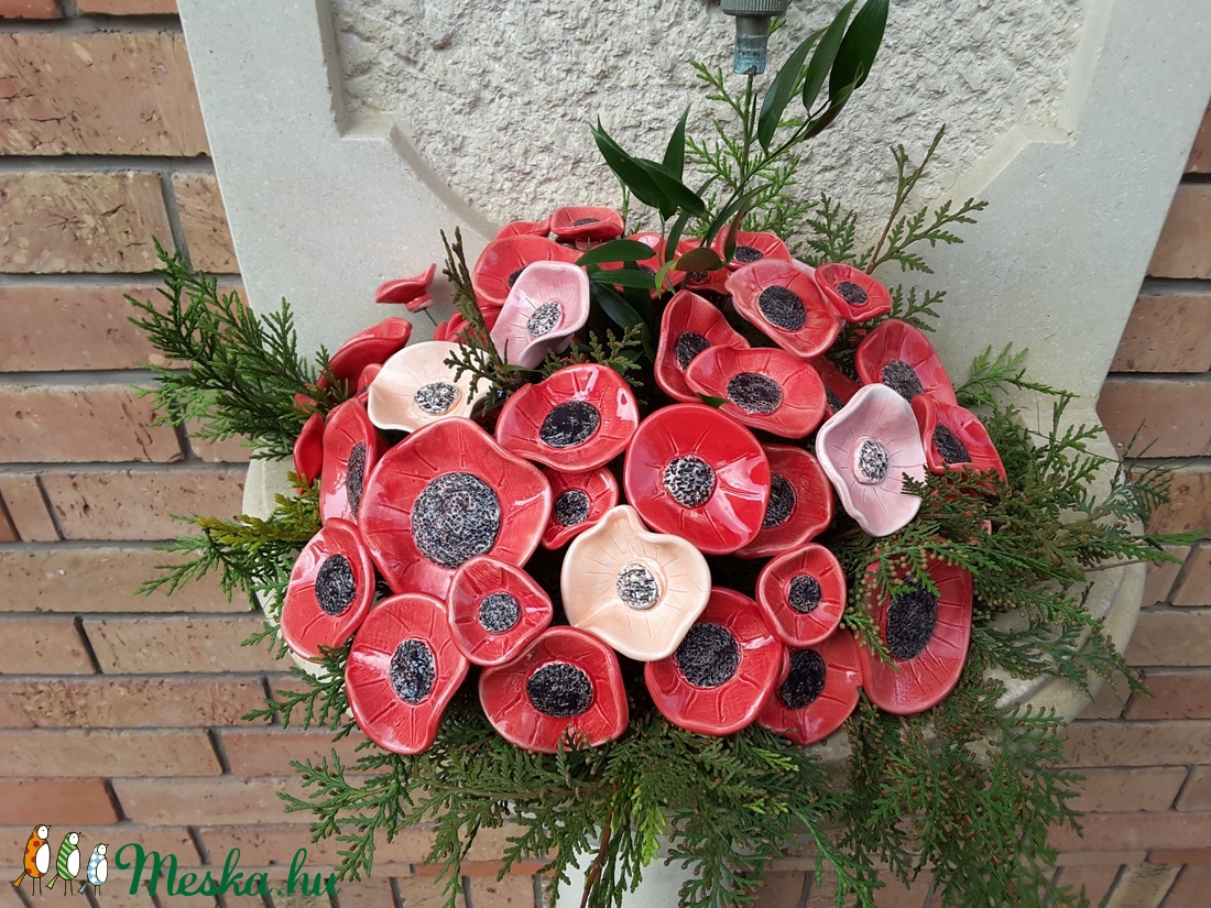 5db, Szél Fújta Kerámia Virág (tp.201) -  - Meska.hu