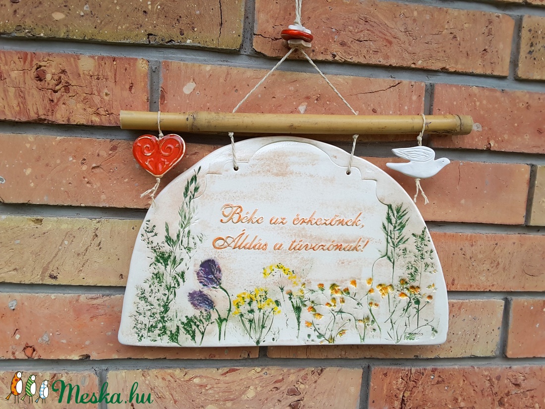 Nyári Vintage ÜdvözletKerámia Tábla -  - Meska.hu