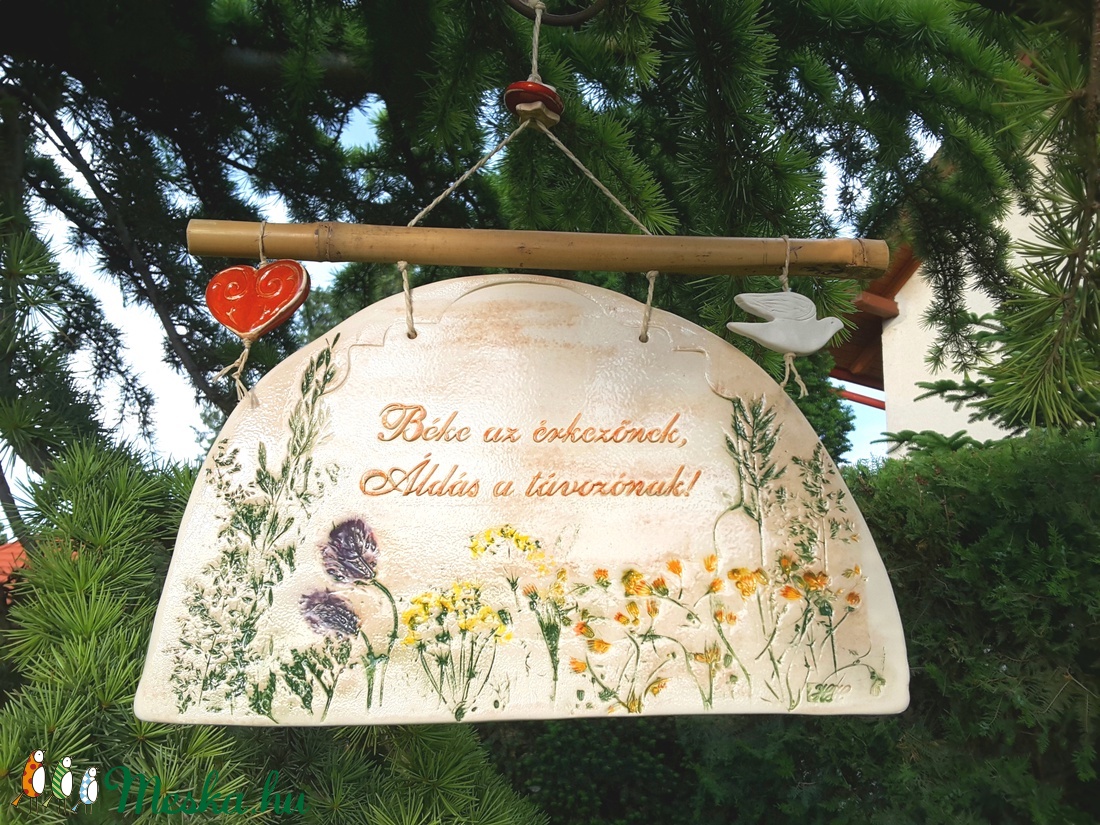 Nyári Vintage ÜdvözletKerámia Tábla -  - Meska.hu