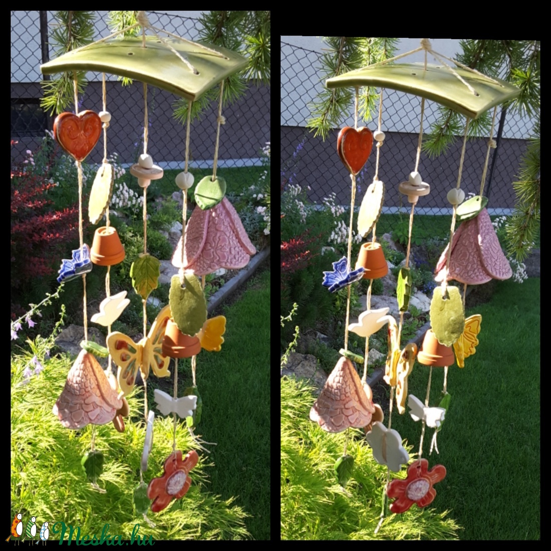 ,Kerti PartiKerámia Szélcsengő  -  - Meska.hu