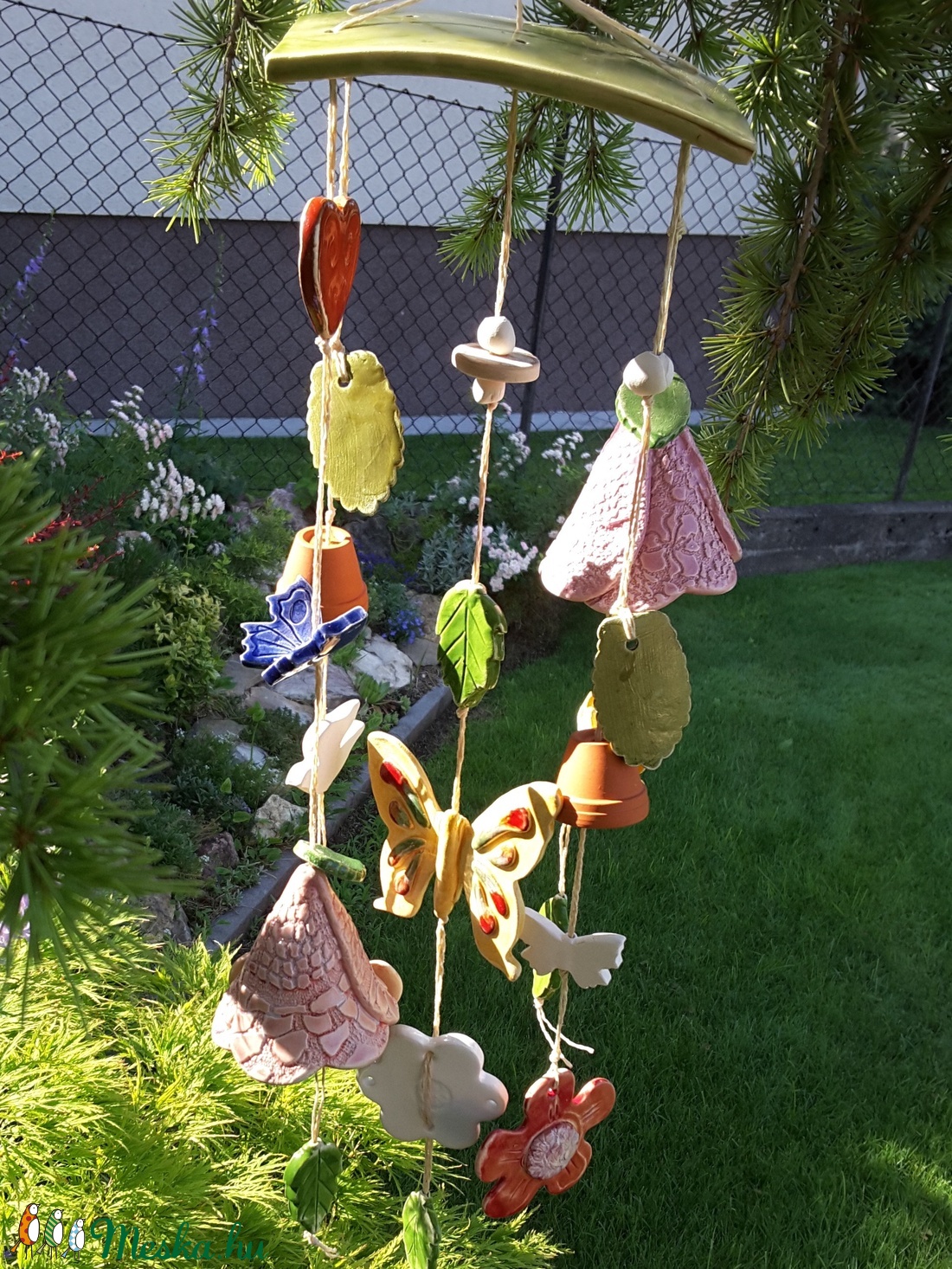 ,Kerti PartiKerámia Szélcsengő  -  - Meska.hu