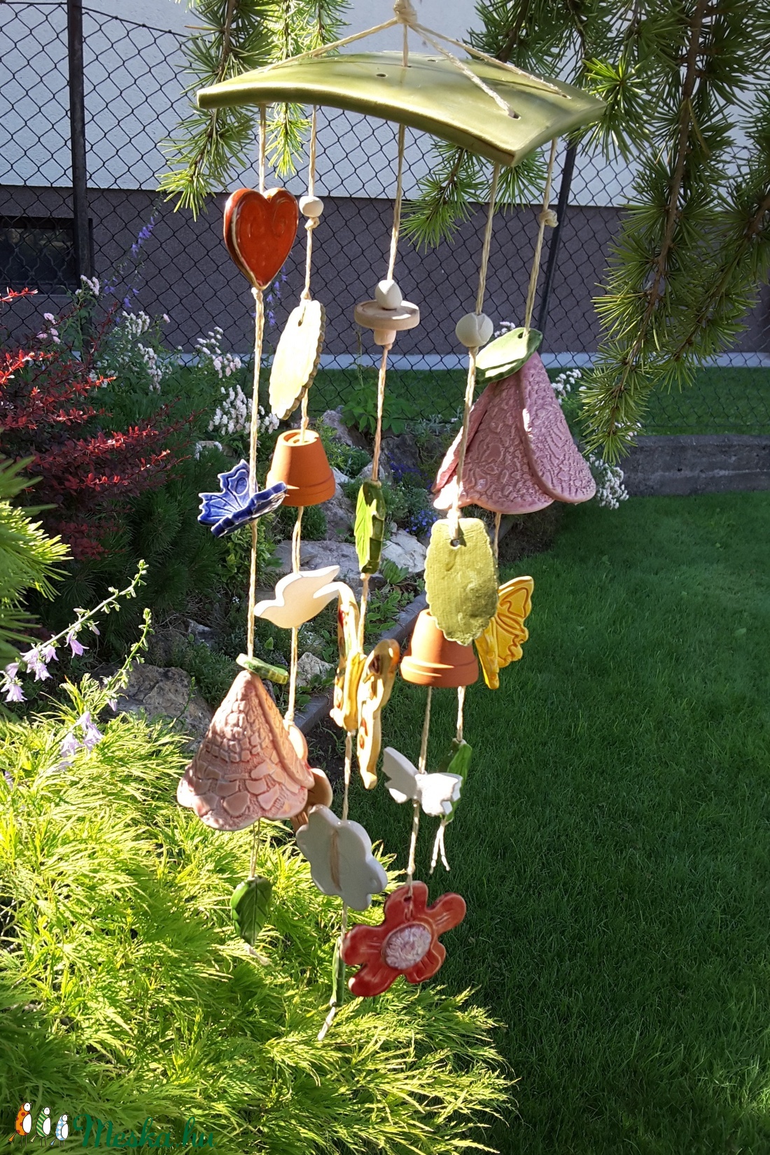 ,Kerti PartiKerámia Szélcsengő  -  - Meska.hu