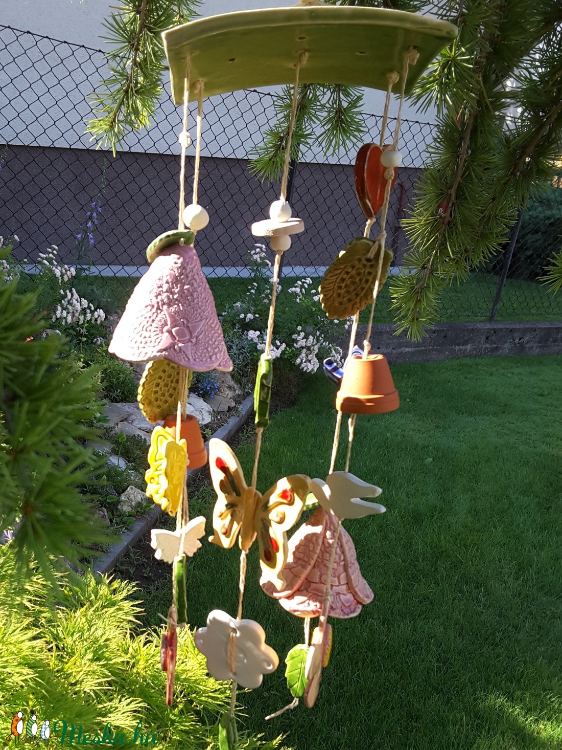 ,Kerti PartiKerámia Szélcsengő  -  - Meska.hu