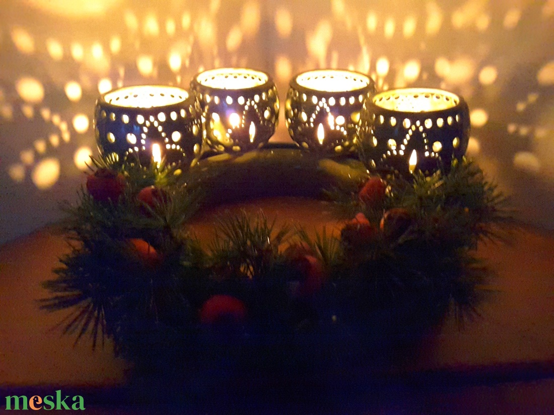 ,MézsárgaVariálható Kerámia Adventi Koszorú - karácsony - adventi díszek - adventi koszorú - Meska.hu