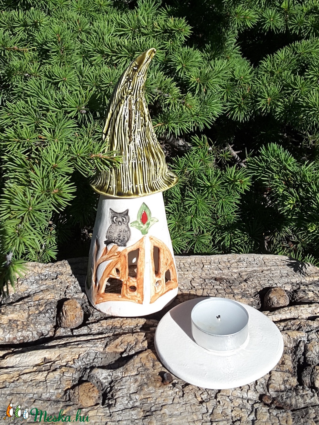  Kerámia Manóház, Mécsestartó (B) - otthon & életmód - ház & kert - kerti dísz - Meska.hu