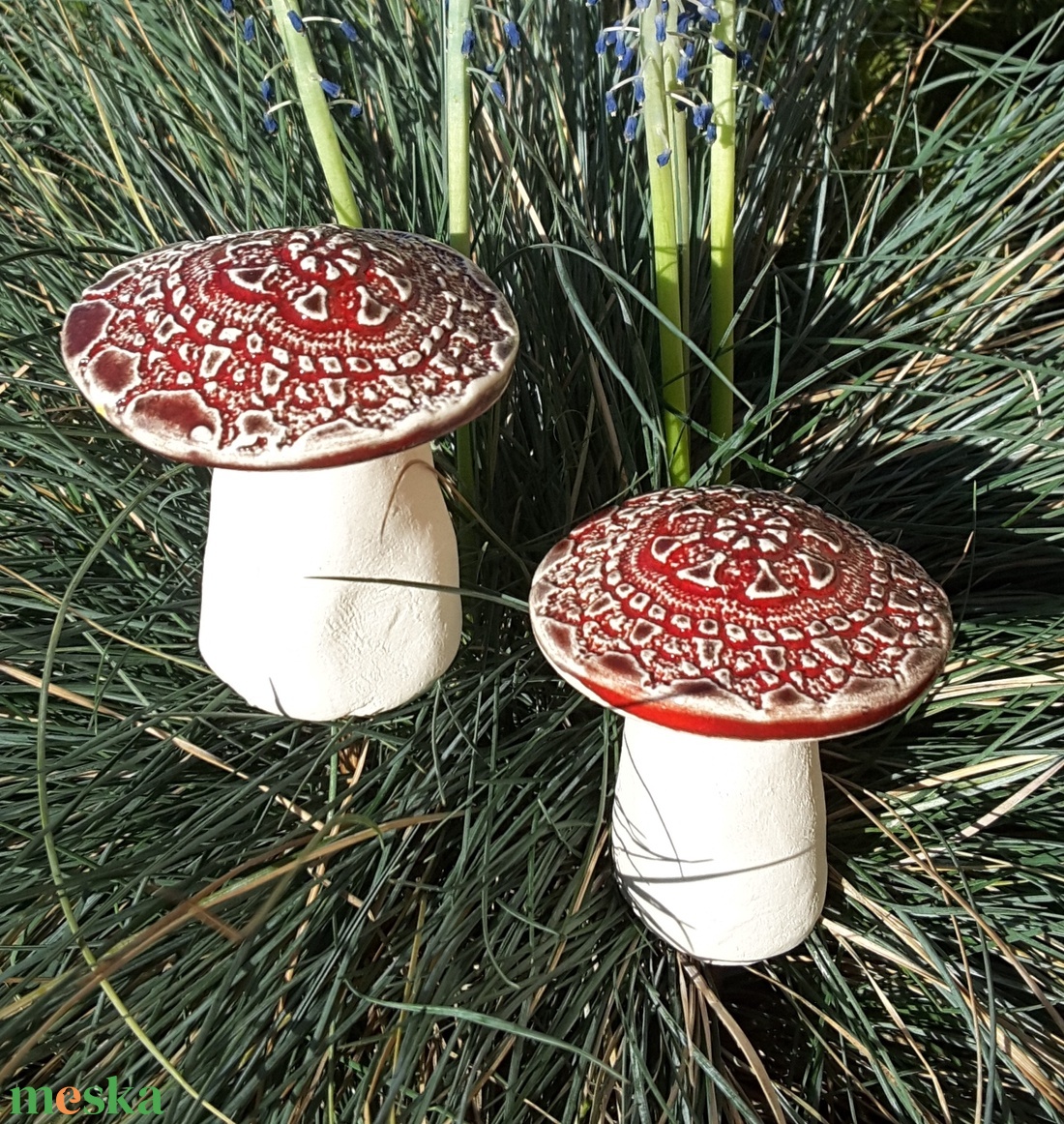 ,Piros GombákKerámia Kerti,Lakás Dísz - otthon & életmód - ház & kert - kerti dísz - Meska.hu