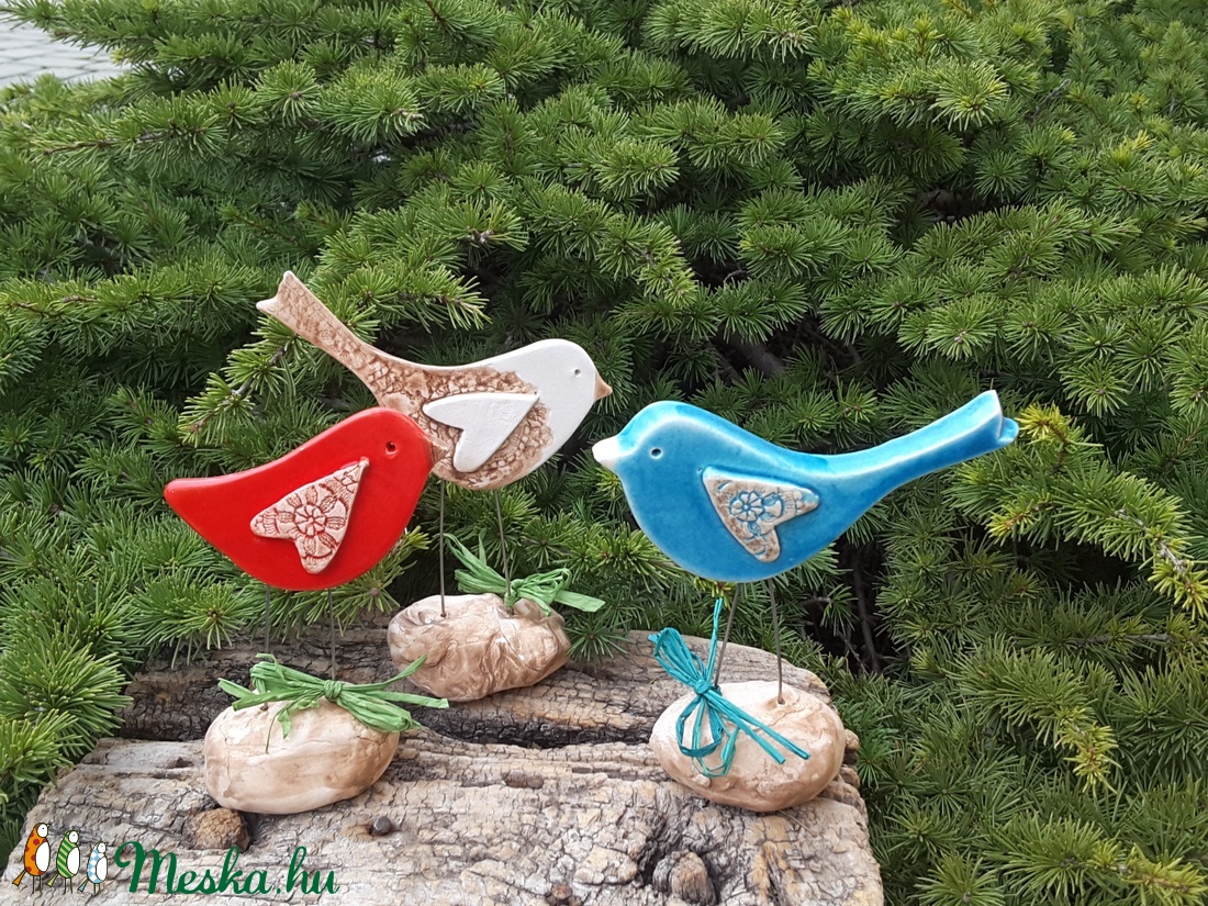 ,Tavaszi  Kék Madárdal Kerámia Madárka - otthon & életmód - ház & kert - Meska.hu