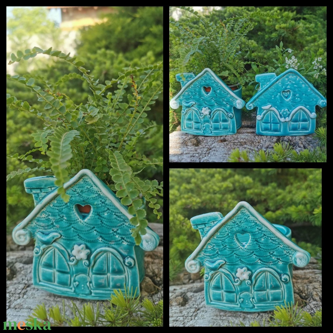 , Házikós Kerámia kaspó(B) - otthon & életmód - dekoráció - virágdísz és tartó - cserép & kaspó - Meska.hu