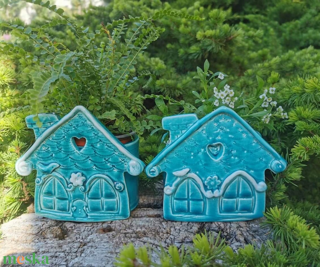 , Házikós Kerámia kaspó(B) - otthon & életmód - dekoráció - virágdísz és tartó - cserép & kaspó - Meska.hu