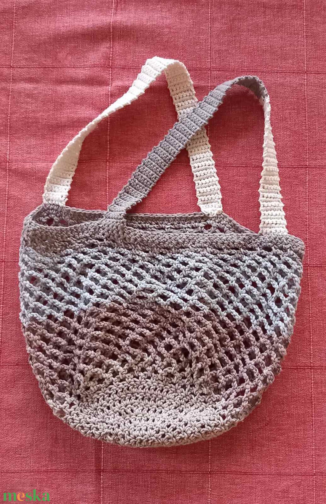Nagy horgolt cekker/ szatyor  - táska & tok - bevásárlás & shopper táska - shopper, textiltáska, szatyor - Meska.hu