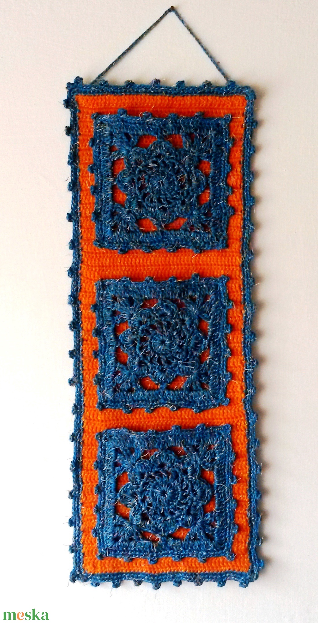 Fali horgolt tároló, falikép - otthon & életmód - dekoráció - fali és függő dekoráció - falra akasztható dekor - Meska.hu