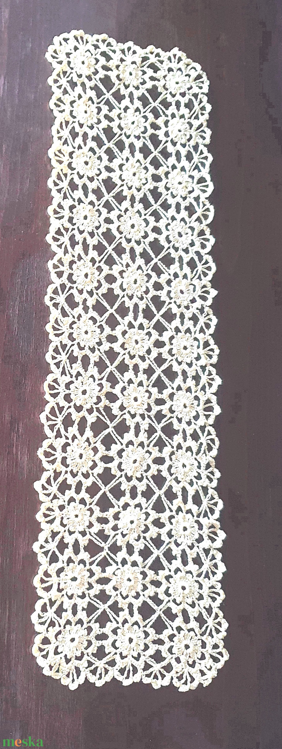  horgolt terítő 66 cm, futó, sárga - otthon & életmód - dekoráció - asztal és polc dekoráció - horgolt & csipketerítő - Meska.hu