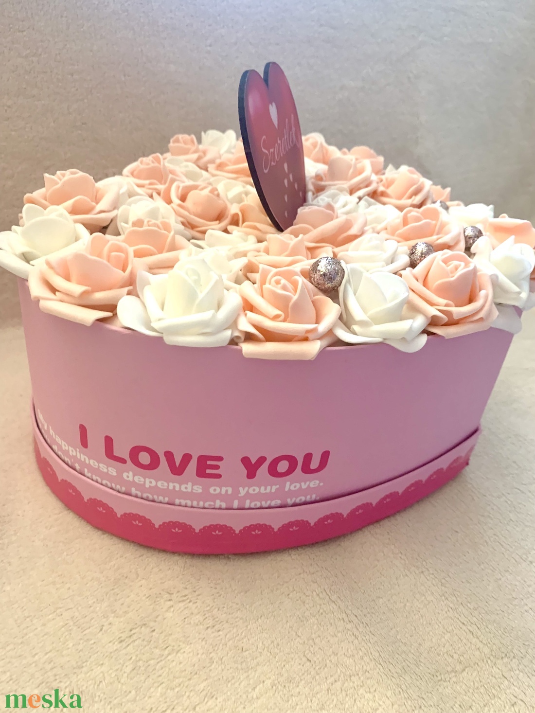 Valentin napi rózsa box - otthon & életmód - dekoráció - asztal és polc dekoráció - asztaldísz - Meska.hu