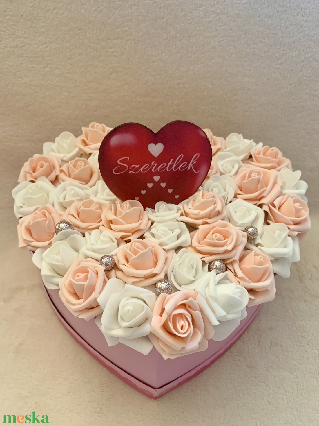 Valentin napi rózsa box - otthon & életmód - dekoráció - asztal és polc dekoráció - asztaldísz - Meska.hu