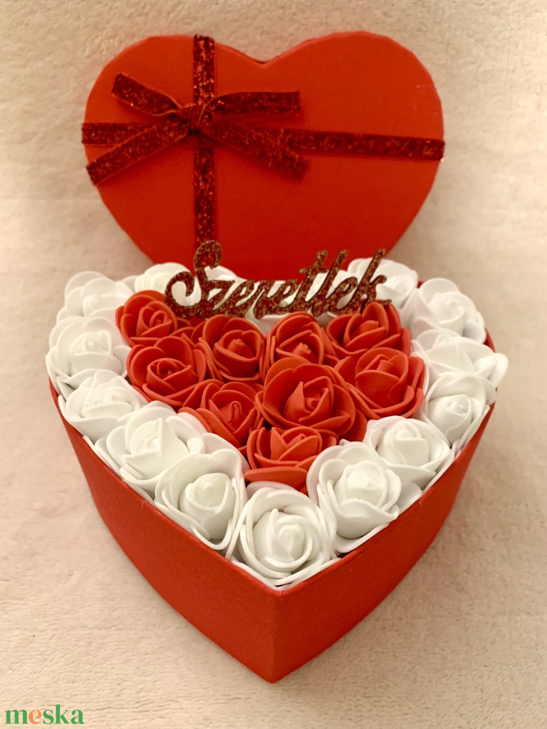 Valentin napi örök rózsa box - otthon & életmód - dekoráció - asztal és polc dekoráció - díszdoboz - Meska.hu