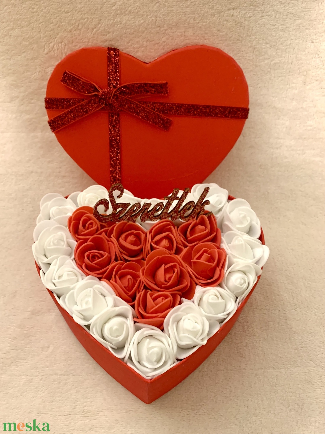 Valentin napi örök rózsa box - otthon & életmód - dekoráció - asztal és polc dekoráció - díszdoboz - Meska.hu