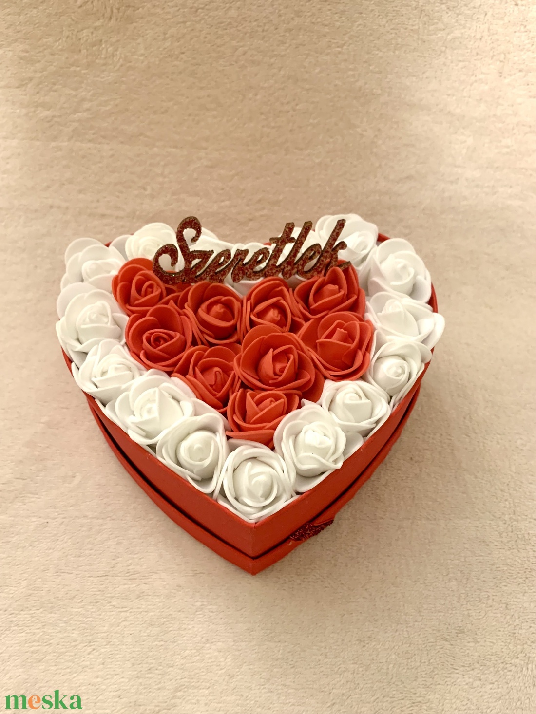Valentin napi örök rózsa box - otthon & életmód - dekoráció - asztal és polc dekoráció - díszdoboz - Meska.hu