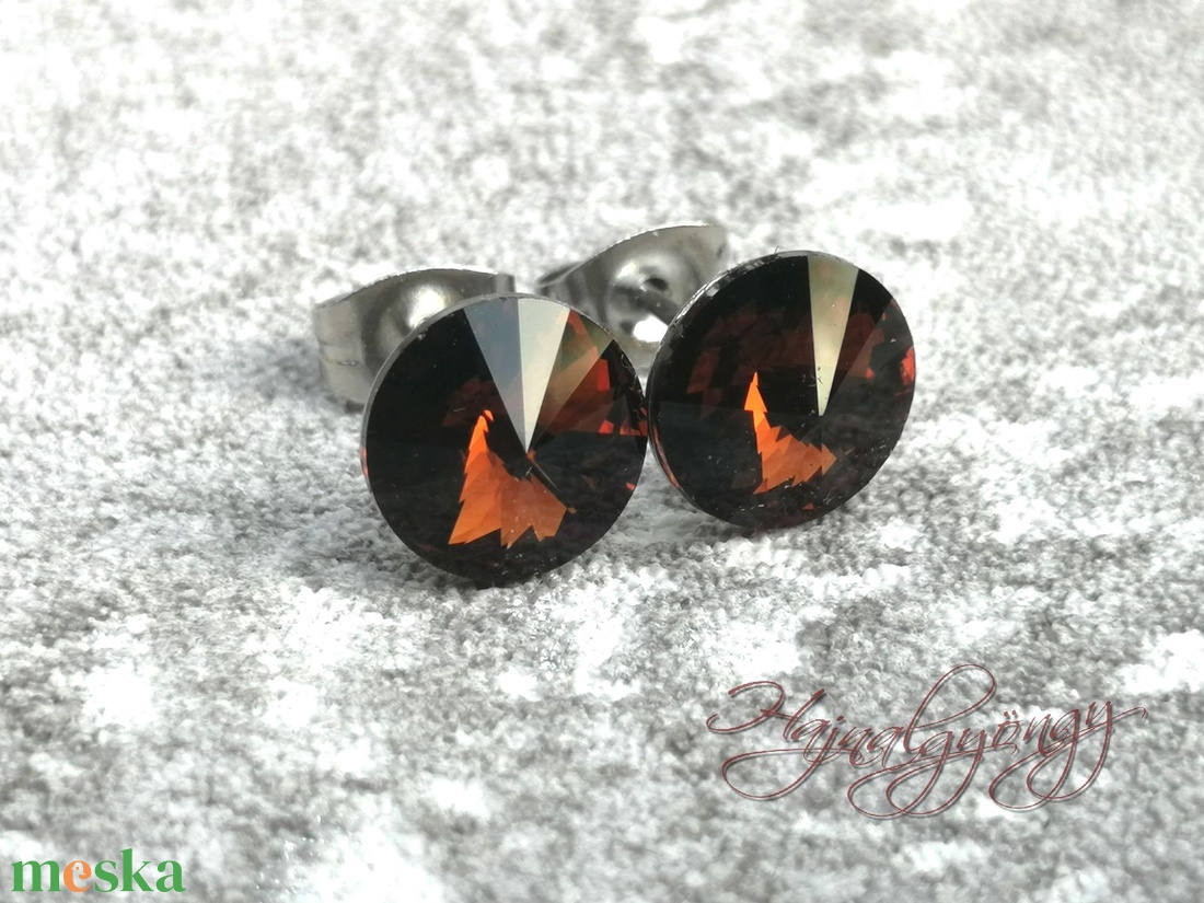 SMOKED TOPAZ fülbevaló 8 mm - ékszer - fülbevaló - pötty fülbevaló - Meska.hu SMOKED TOPAZ fülbevaló 8 mm - ékszer - fülbevaló - pötty fülbevaló - Meska.hu