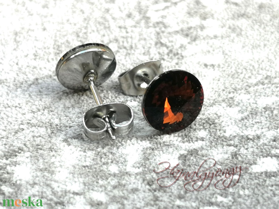 SMOKED TOPAZ fülbevaló 8 mm - ékszer - fülbevaló - pötty fülbevaló - Meska.hu SMOKED TOPAZ fülbevaló 8 mm - ékszer - fülbevaló - pötty fülbevaló - Meska.hu