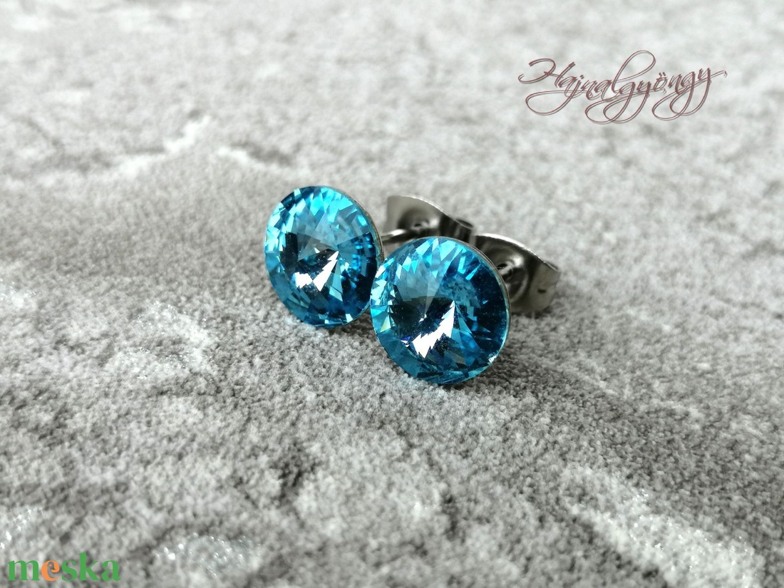 AQUAMARINE fülbevaló 8 mm - ékszer - fülbevaló - pötty fülbevaló - Meska.hu AQUAMARINE fülbevaló 8 mm - ékszer - fülbevaló - pötty fülbevaló - Meska.hu