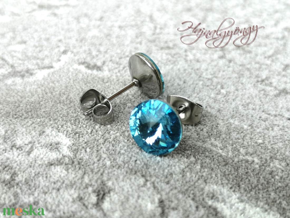 AQUAMARINE fülbevaló 8 mm - ékszer - fülbevaló - pötty fülbevaló - Meska.hu AQUAMARINE fülbevaló 8 mm - ékszer - fülbevaló - pötty fülbevaló - Meska.hu