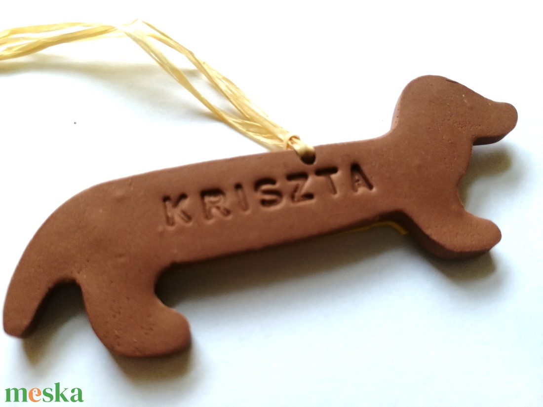 FÁZÓS TACSKÓ KARÁCSONYFADÍSZ + NÉV - karácsony - karácsonyi lakásdekoráció - karácsonyfadíszek - Meska.hu