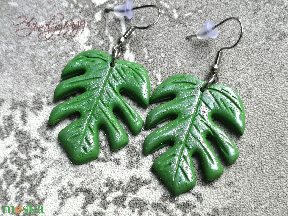 Philodendron fülbevaló - ékszer - fülbevaló - lógó fülbevaló - Meska.hu Philodendron fülbevaló - ékszer - fülbevaló - lógó fülbevaló - Meska.hu