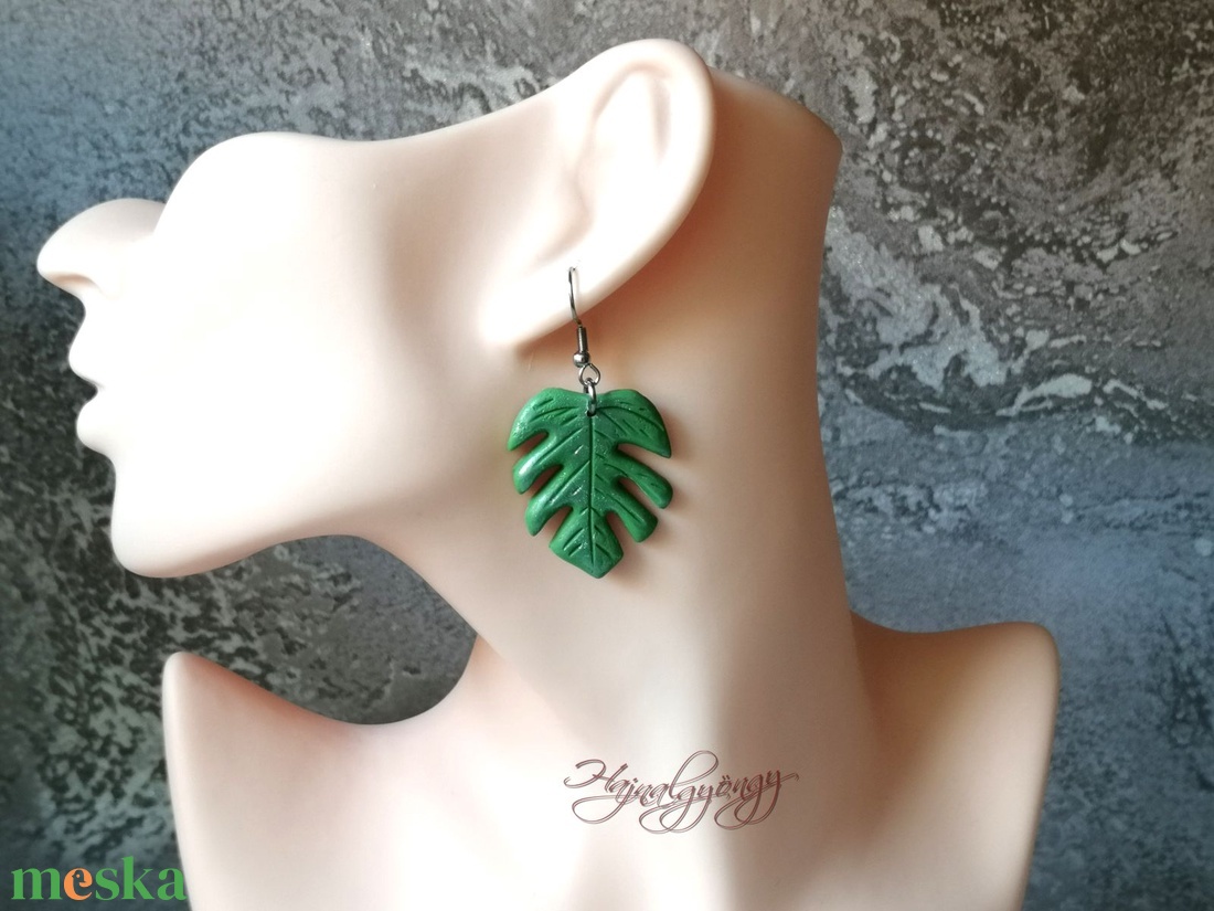 Philodendron fülbevaló - ékszer - fülbevaló - lógó fülbevaló - Meska.hu Philodendron fülbevaló - ékszer - fülbevaló - lógó fülbevaló - Meska.hu