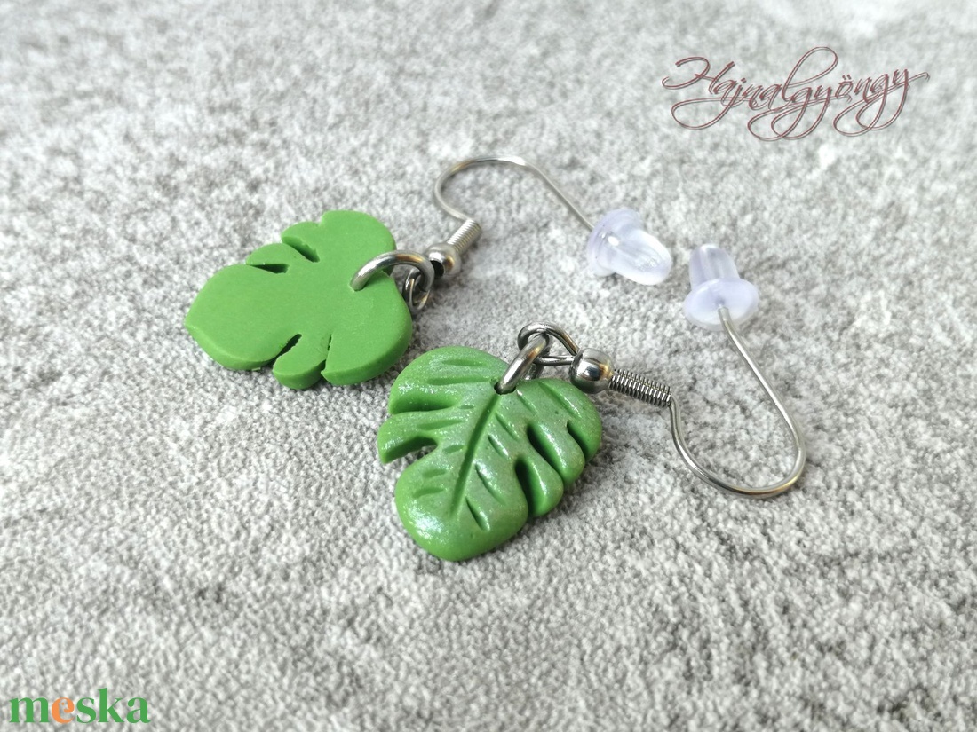 Kicsi Philodendron fülbevaló - ékszer - fülbevaló - lógó fülbevaló - Meska.hu Kicsi Philodendron fülbevaló - ékszer - fülbevaló - lógó fülbevaló - Meska.hu