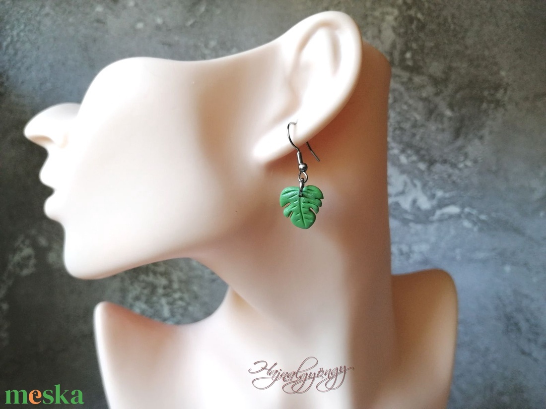 Kicsi Philodendron fülbevaló - ékszer - fülbevaló - lógó fülbevaló - Meska.hu Kicsi Philodendron fülbevaló - ékszer - fülbevaló - lógó fülbevaló - Meska.hu
