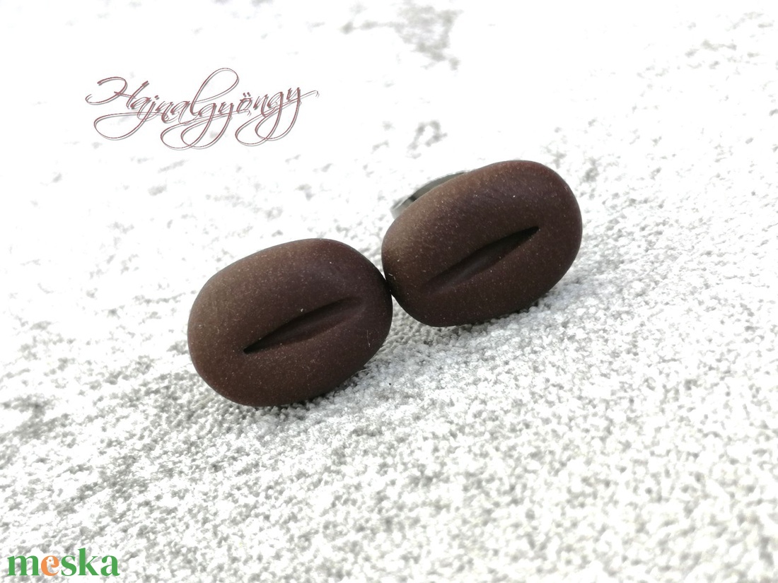 KÁVÉSZEM fülbevaló - ékszer - fülbevaló - pötty fülbevaló - Meska.hu