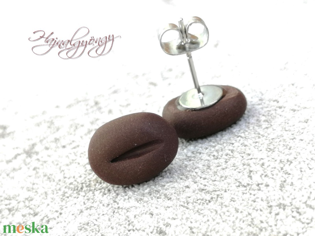 KÁVÉSZEM fülbevaló - ékszer - fülbevaló - pötty fülbevaló - Meska.hu